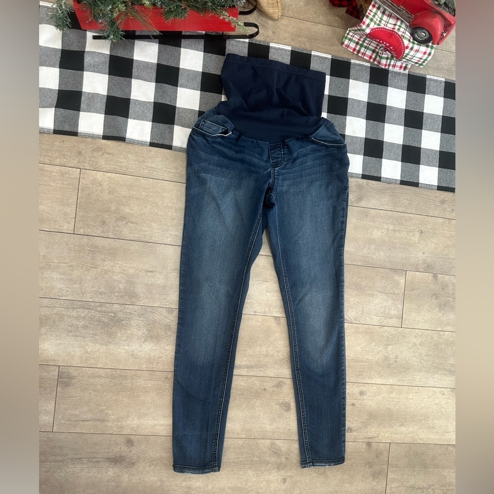 Motherhood Maternity Secret Fit Belly Skinny Fit Jeans Dark Blue Maternity Small - Picture 13 of 13